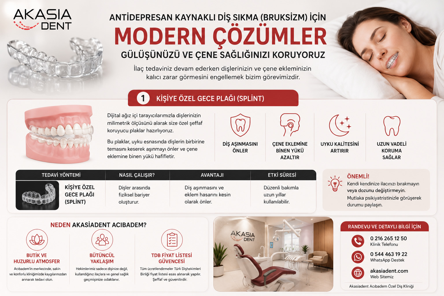 Diş Sıkma Bruksizm Belirtileri ve Gece Plağı Tedavisi, AkasiaDent Acıbadem